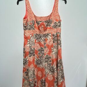 Nine West Women's Floral Textured Lined Sleeveless Fit & Flare Dress Size 4